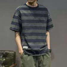 貓姐的網路商店~T5192  潮男條紋短上衣~M-3XL~一件400元~預購款
