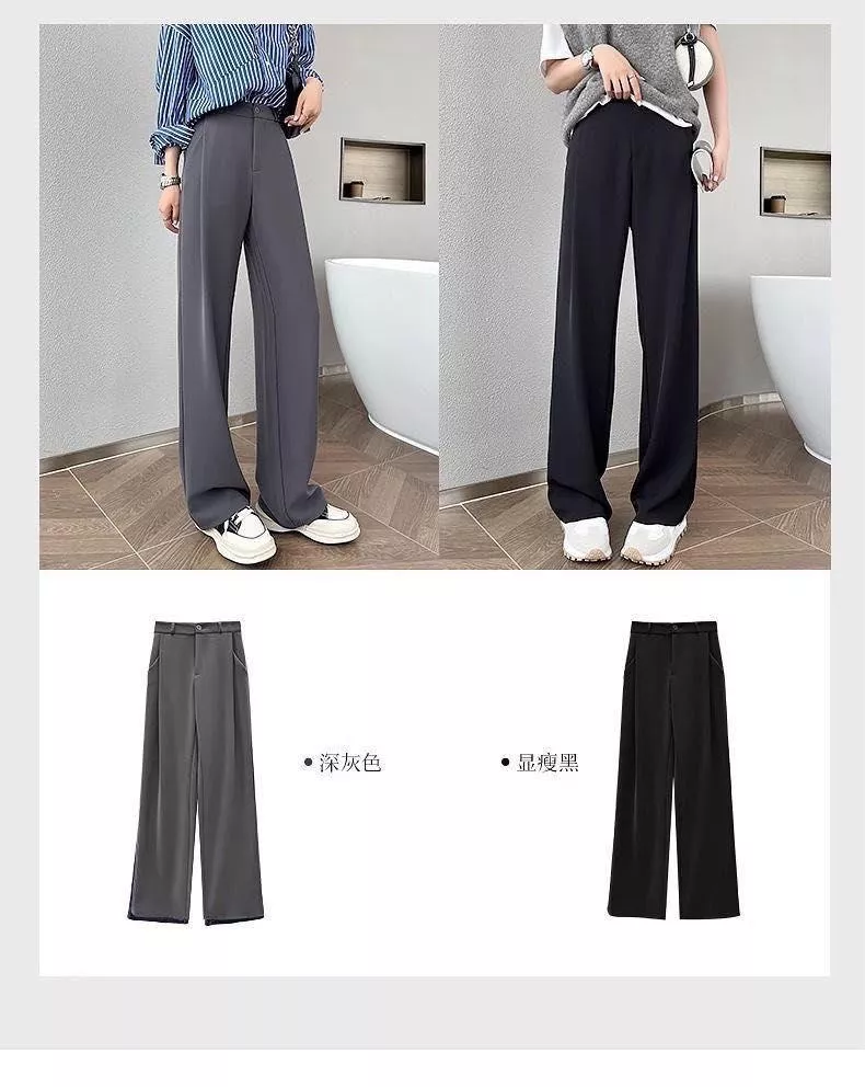 貓姐的網路商店~250401直筒顯瘦高腰褲~兩種顏色~S-2XL~一件520元~預購款