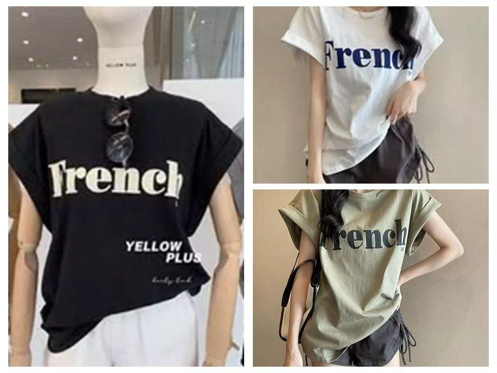 貓姐的網路商店~K6673 落肩字母短上衣~3種顏色~M-2XL~一件290元~預購款