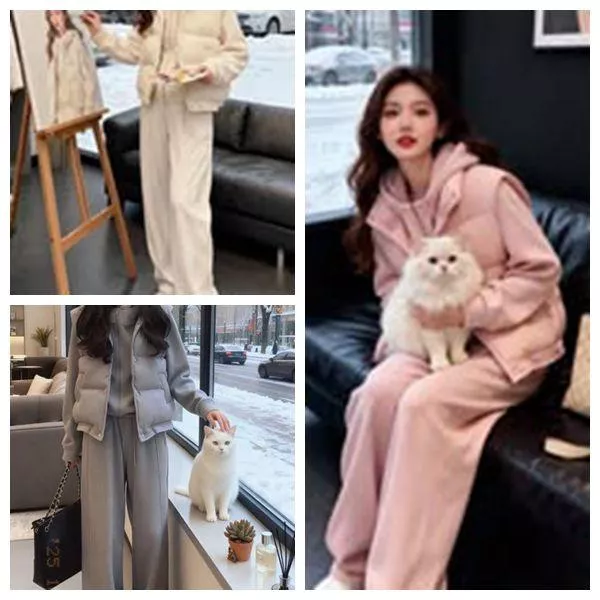 貓姐的網路商店~T7800 爆火款保暖甜美三件套~3種顏色~大碼-小碼~一套1100元~預購款