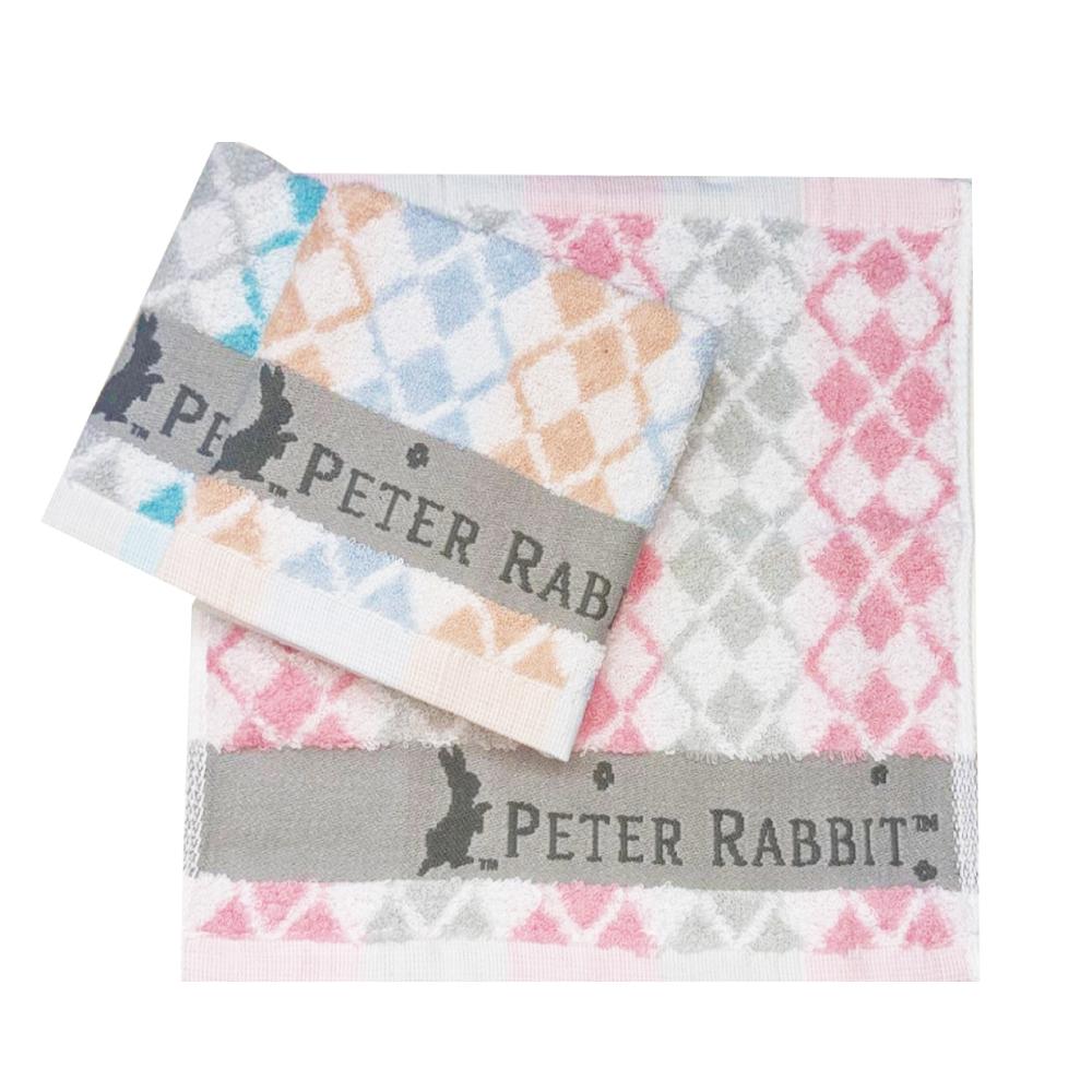 【PETER RABBIT】比得兔純棉格菱紋方巾.小毛巾.童巾PR066