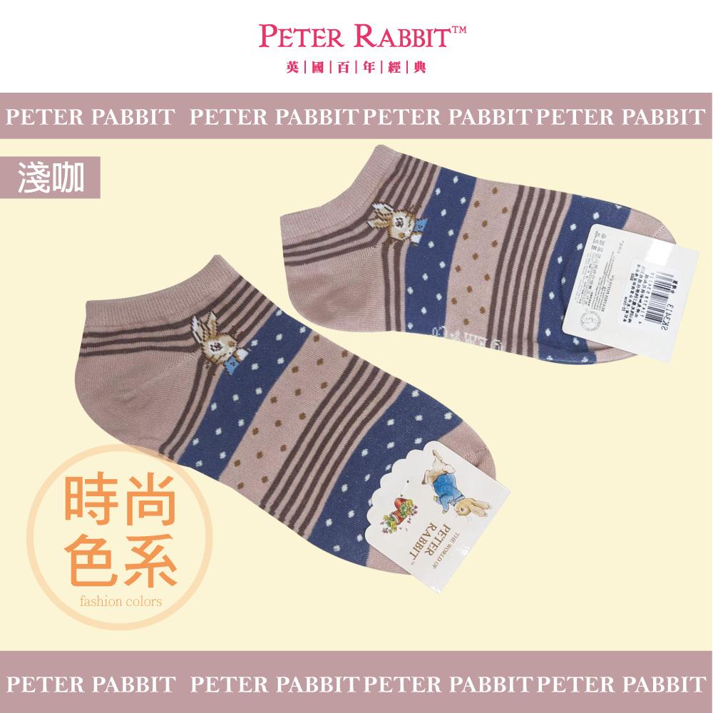 【PETER RABBIT 比得兔】條紋圓點細針緹花船形女襪3413-1