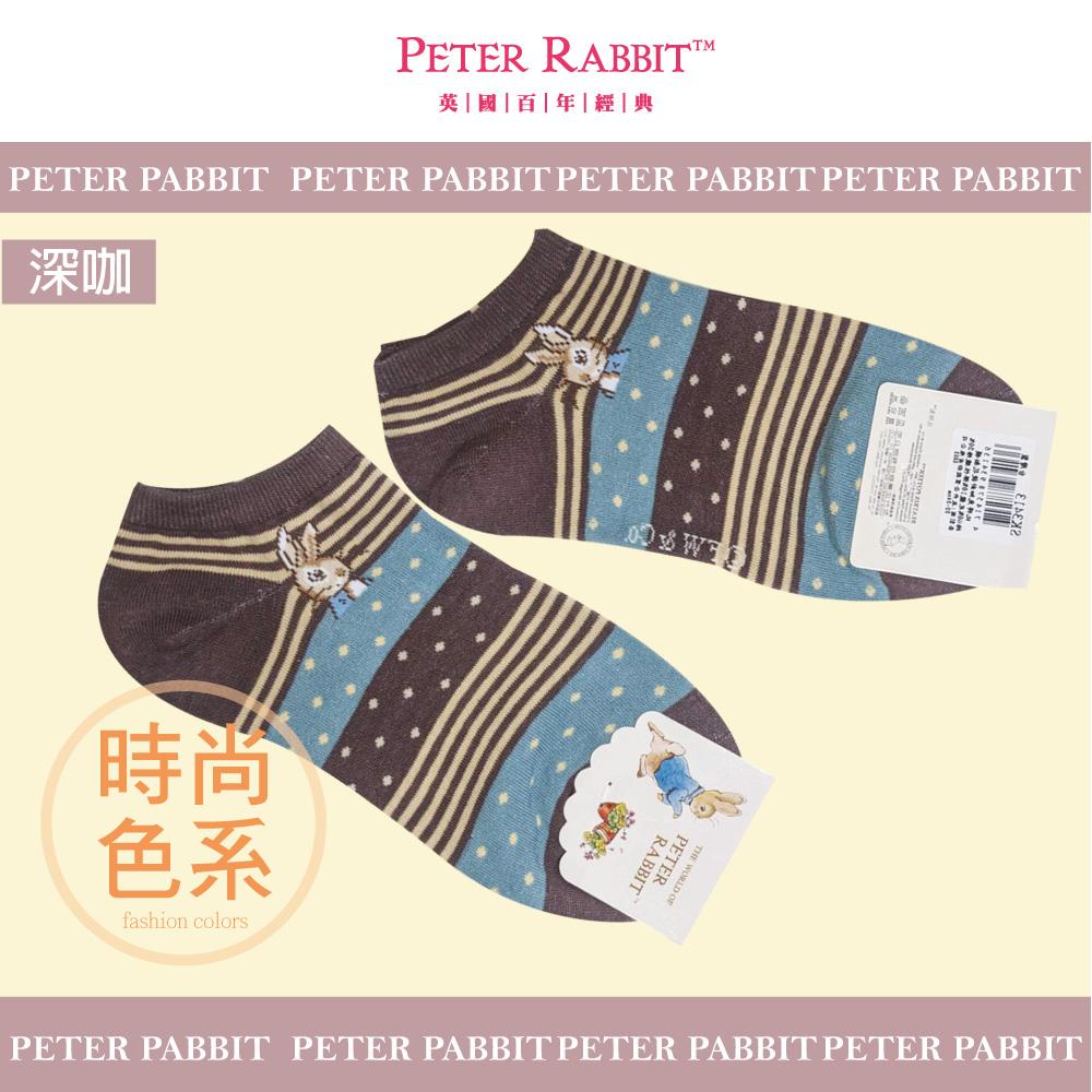 【PETER RABBIT 比得兔】條紋圓點細針緹花船形女襪3413-1