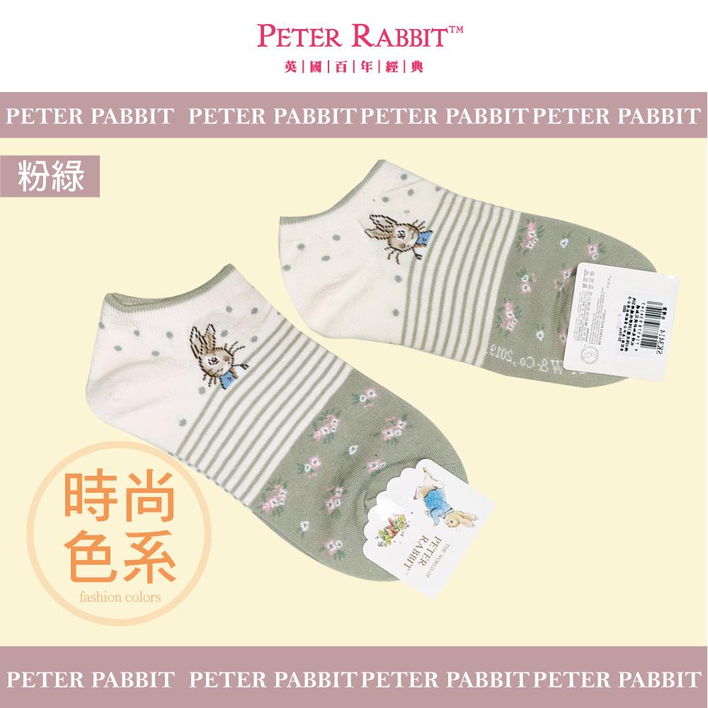 【PETER RIBBIT彼得兔】少女灰淺系緹花船形襪3414-1(高級200針)