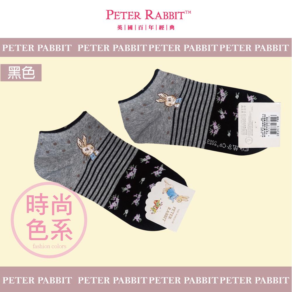 【PETER RIBBIT彼得兔】少女灰淺系緹花船形襪3414-1(高級200針)