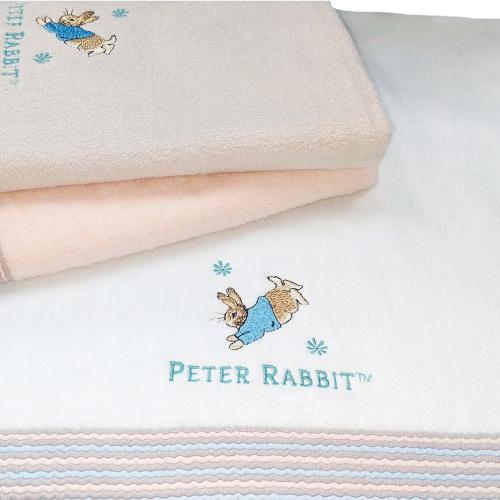 【PETER RABBIT】 比得兔純棉無捻紗緞紋精繡純淨系浴巾PR0853