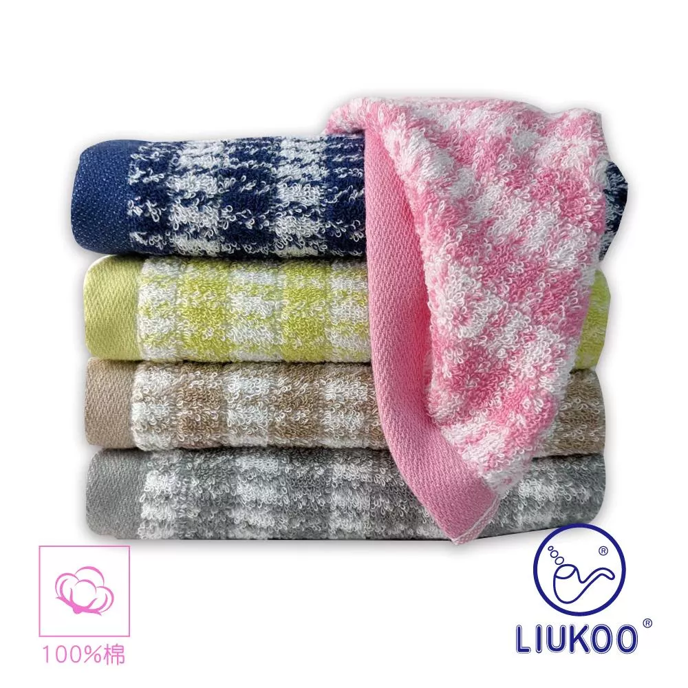 【LIUKOO 煙斗】純棉高支紗個性格紋毛巾LK625