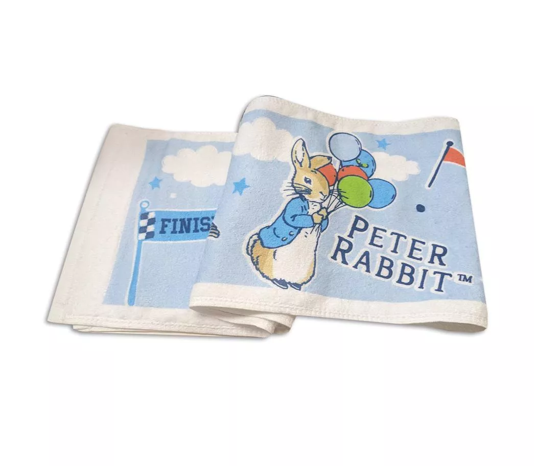 【PETER RABBIT 比得兔】純棉運動長巾301剪絨印花棉巾(台灣MIT運動巾慢跑巾.紀念禮.品牌長巾)