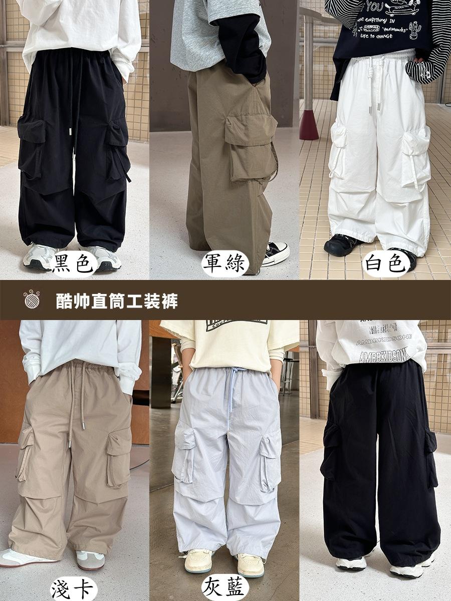 〔90-160〕中性款都可穿。寬鬆大口袋工裝褲
