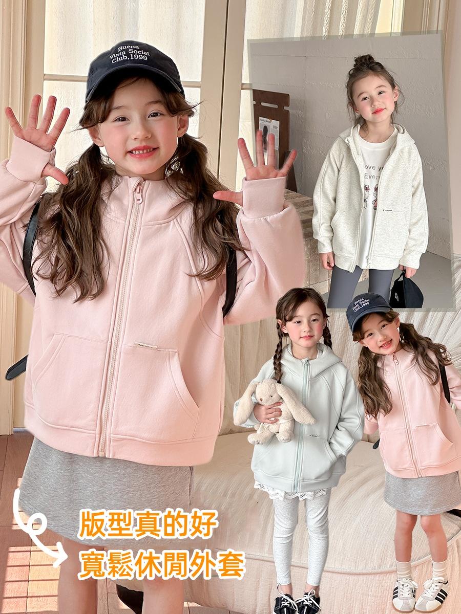〔90-170〕男女可穿。純色寬鬆休閒連帽外套
