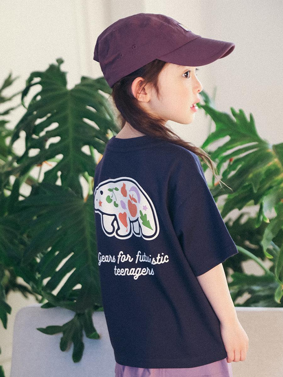 〔母女母子裝〕北極熊撞色口袋短袖上衣