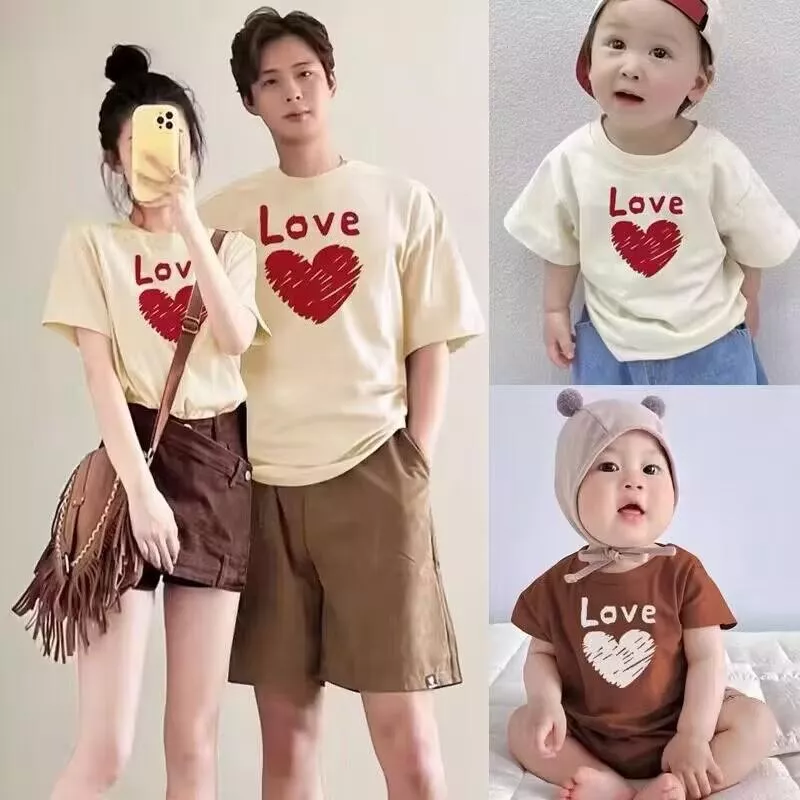 〔親子裝〕大愛心LOVE印花短袖上衣