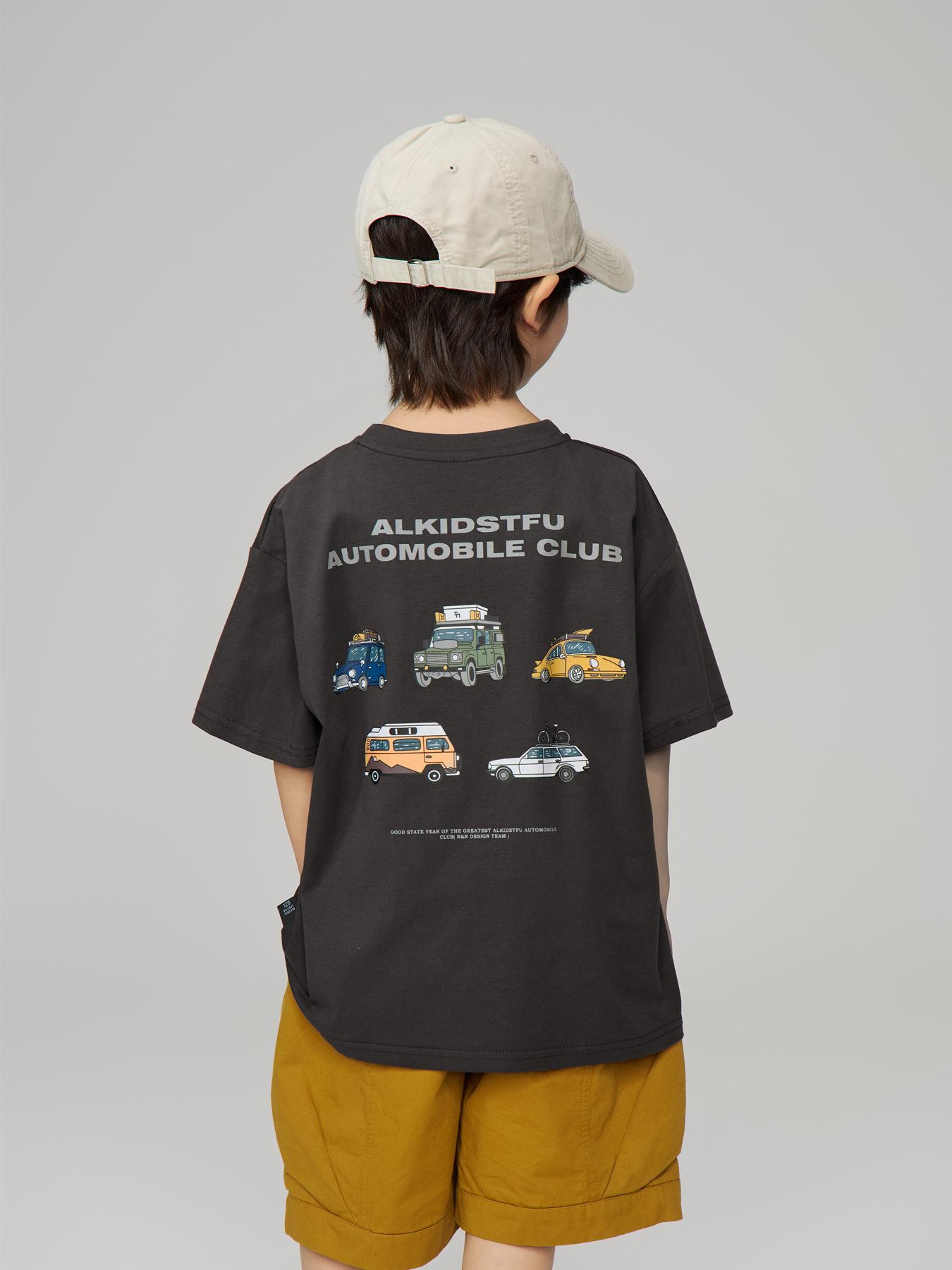 〔100-160〕汽車插畫印花短袖T恤