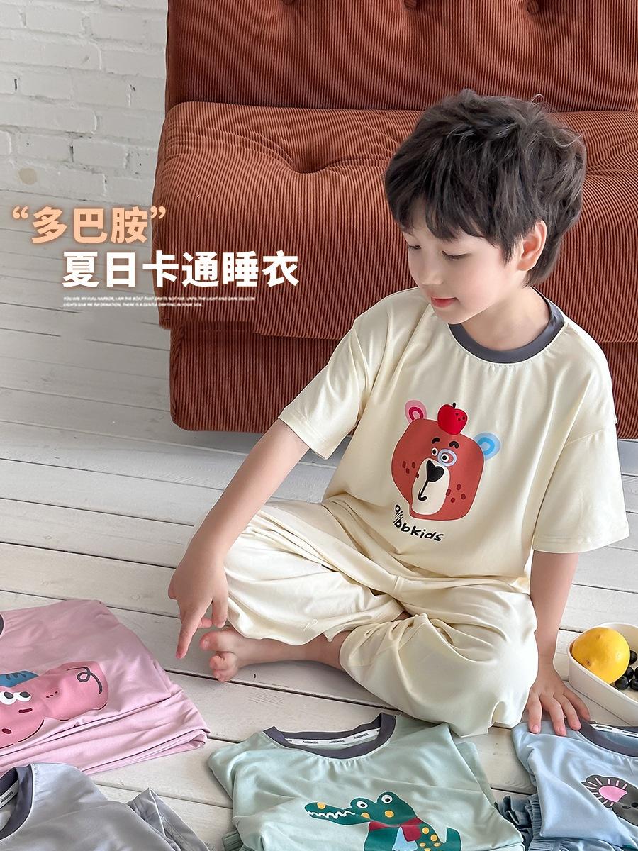 〔90-170〕極致舒適。可愛童趣高彈力莫代爾居家套裝