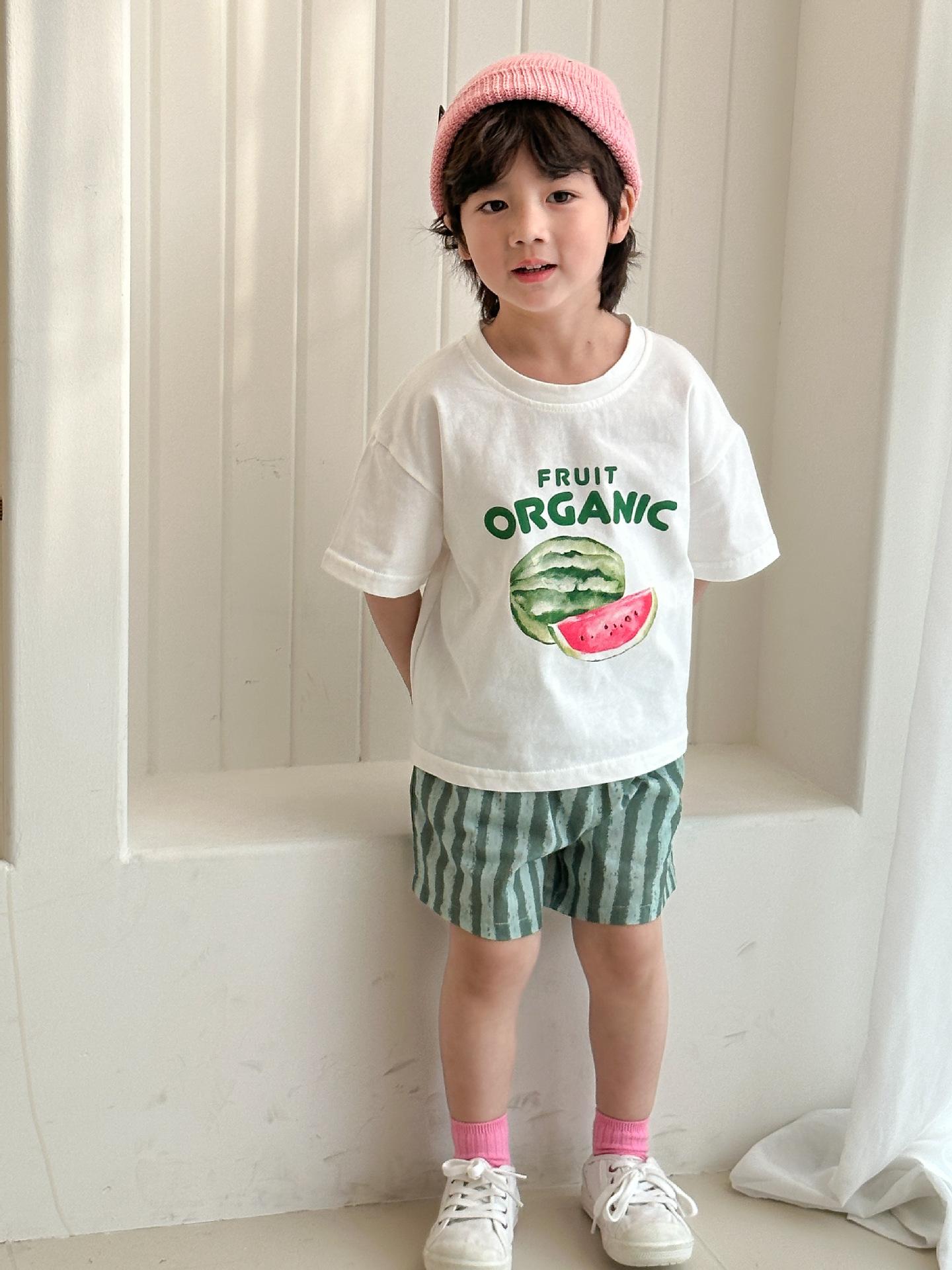 〔80-150〕夏日條紋西瓜套裝/連身裙