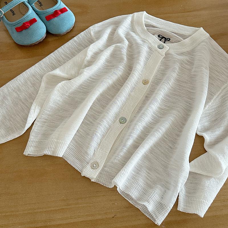 〔90-150〕刺繡蝴蝶結冰絲薄款針織外套