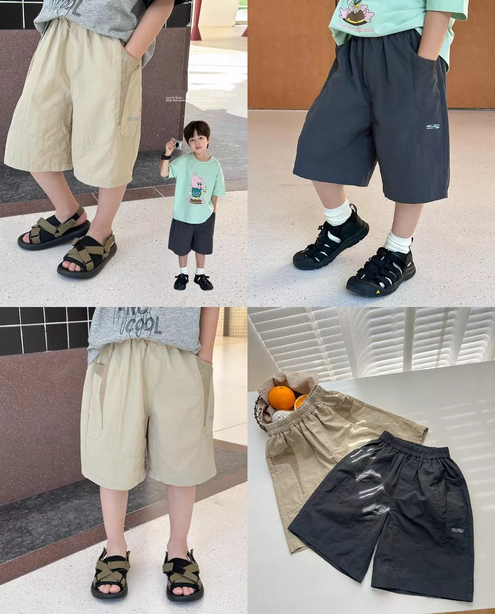 〔90-170〕涼感網眼拼接速乾五分褲