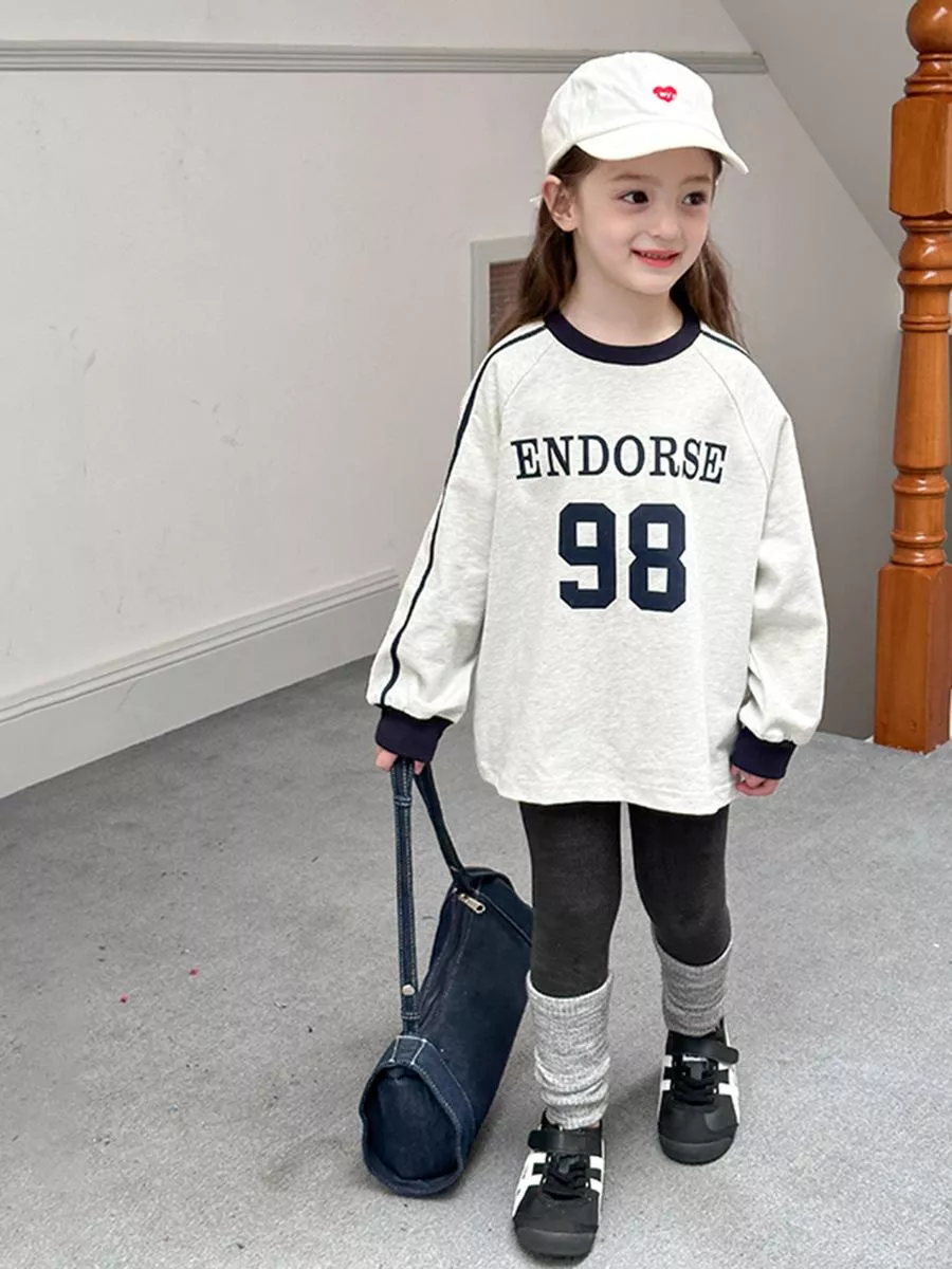 〔90-170〕休閒運動風98撞色字母微長版T恤