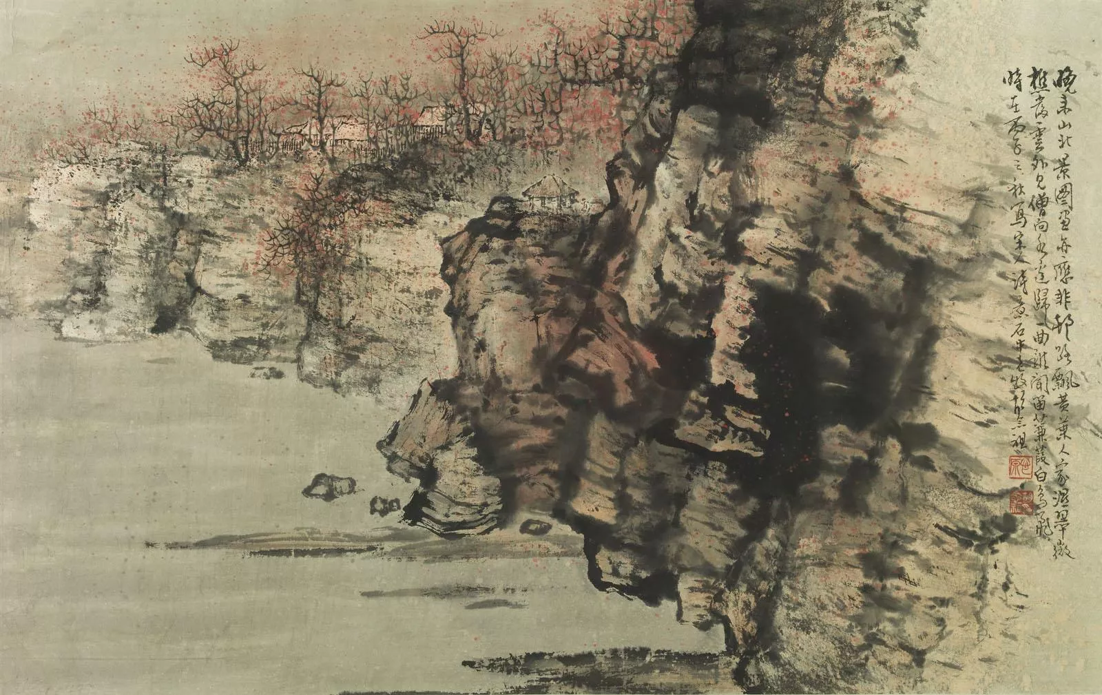 胡念祖 晚山景圖 胡念祖 晚山景圖