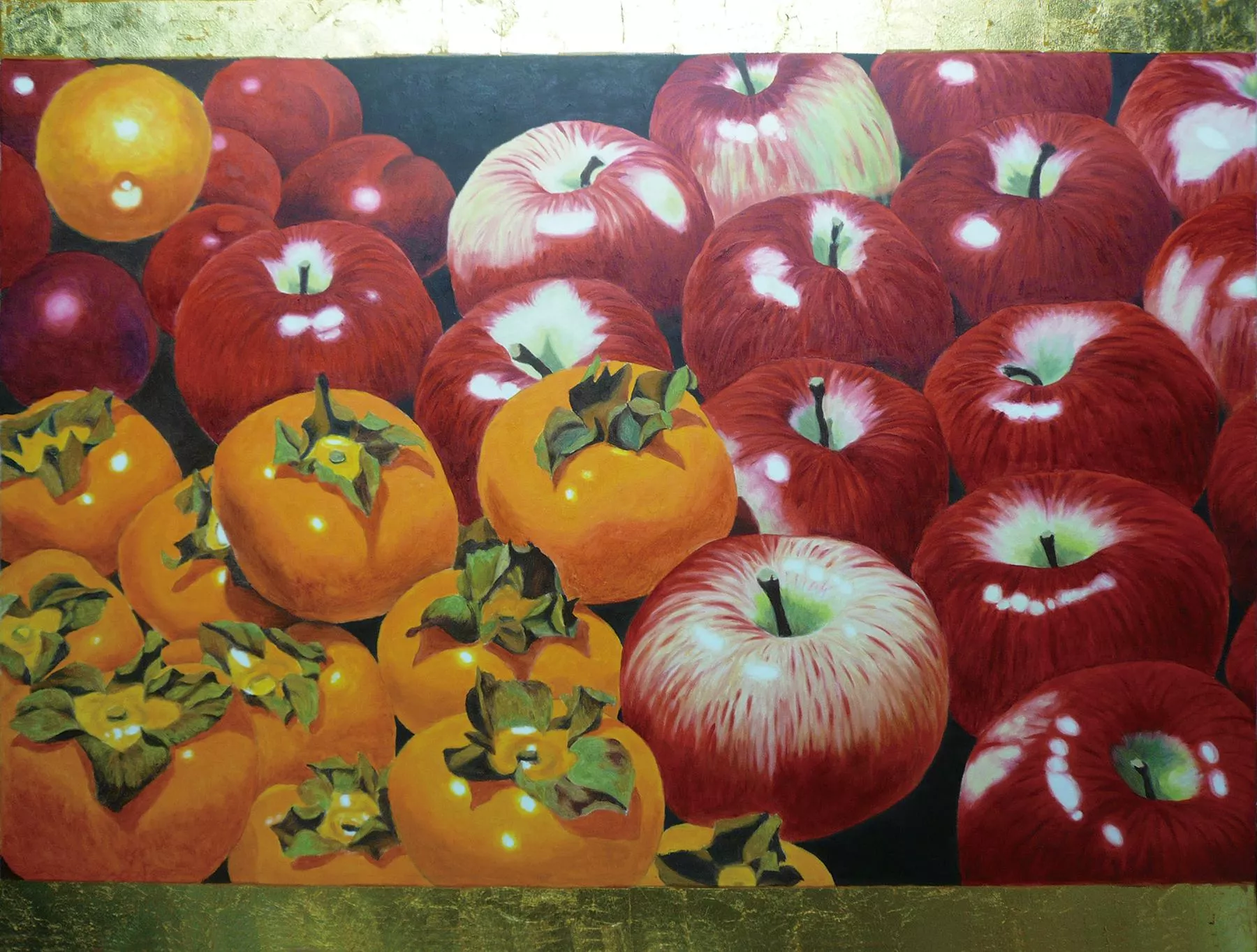 顧重光 蘋果紅柿蜜李圖 顧重光 蘋果紅柿蜜李圖