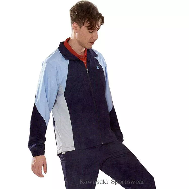 【日本 Kawasaki】男女平織運動服套裝(全套-深藍#K2106AB)