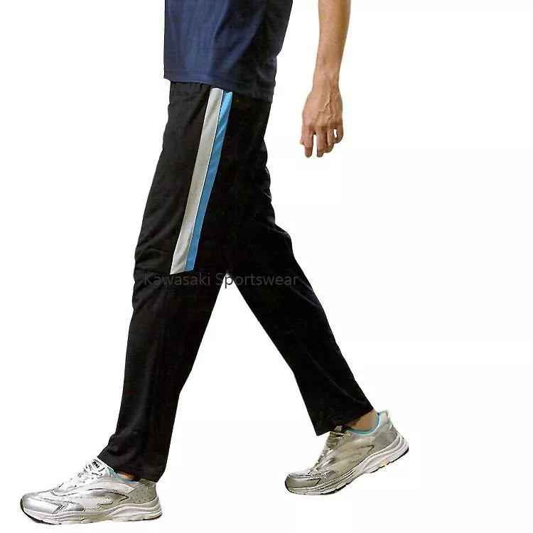 【日本名牌 KAWASAKI】 男女吸濕排汗針織單層運動長褲-深藍#K2107B2