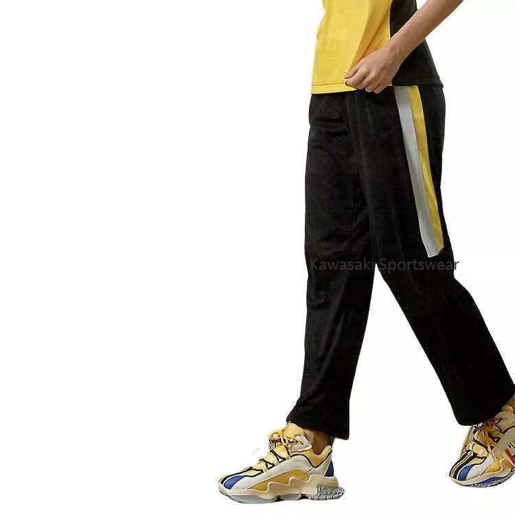 【日本名牌 KAWASAK】男女吸濕排汗針織單層運動長褲-黑#K2107B1