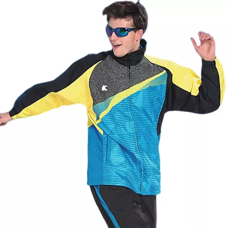 【日本 Kawasaki】男女平織網裡印刷圖騰運動服套裝(全套-海藍)#K218A1+B1