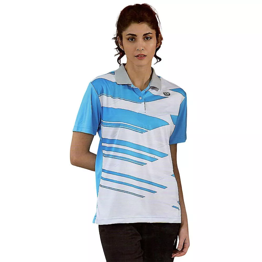 【日本 Kawasaki】女版凍感速乾吸濕排汗短POLO衫-天藍(#KW2266A)