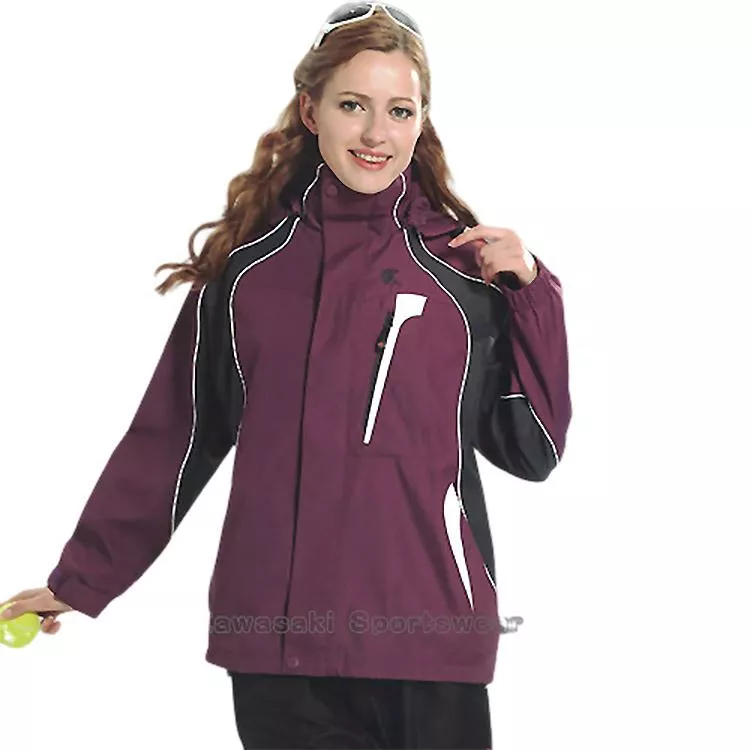 【日本Kawasaki】女版休閒功能性二件式網裡外套(深紫)#KW255A
