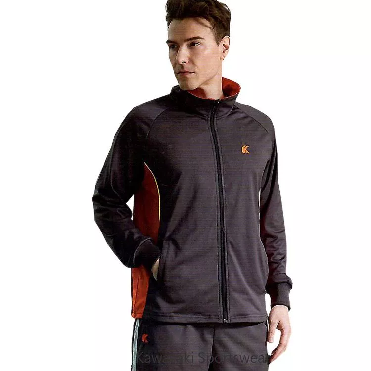 【日本 Kawasaki】男女吸濕排汗針織單層運動服套裝[全套]深灰#K2107AB