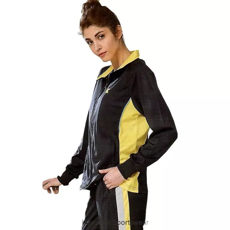 【日本 Kawasaki】男女吸濕排汗針織單層運動服套裝[全套]黑#K2107A1+B1