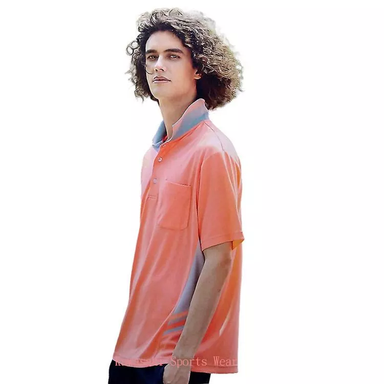 【日本 Kawasaki】男女吸濕排汗短POLO衫-橘粉(#K2267A2)