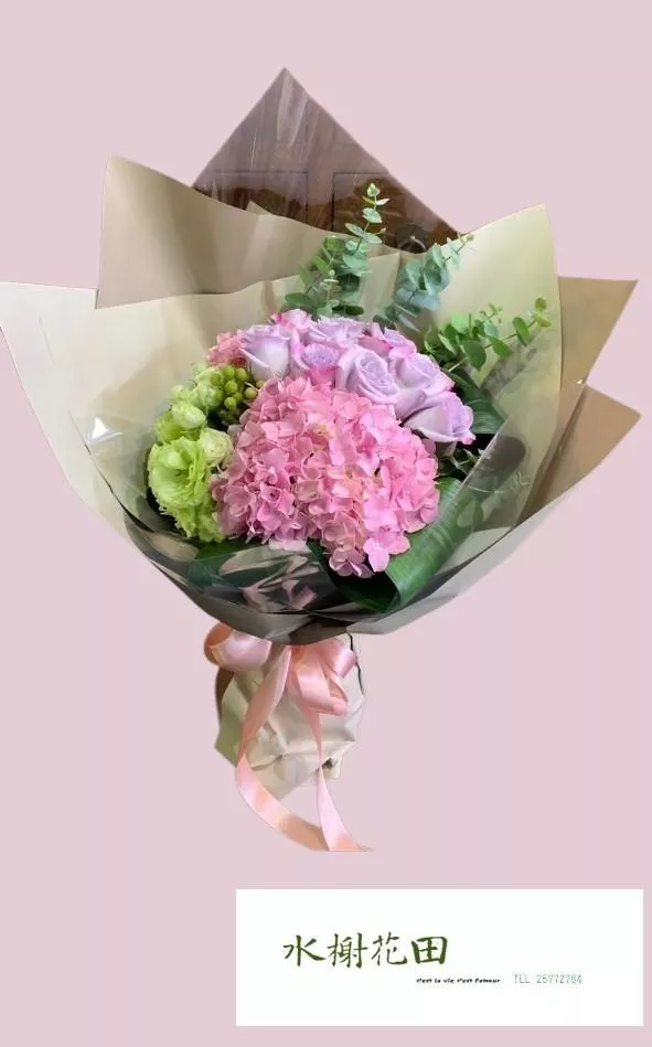 雨色花境-繡球花束