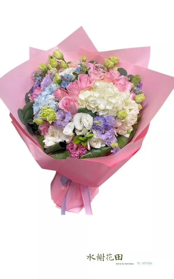 靜謐花日-繡球花束