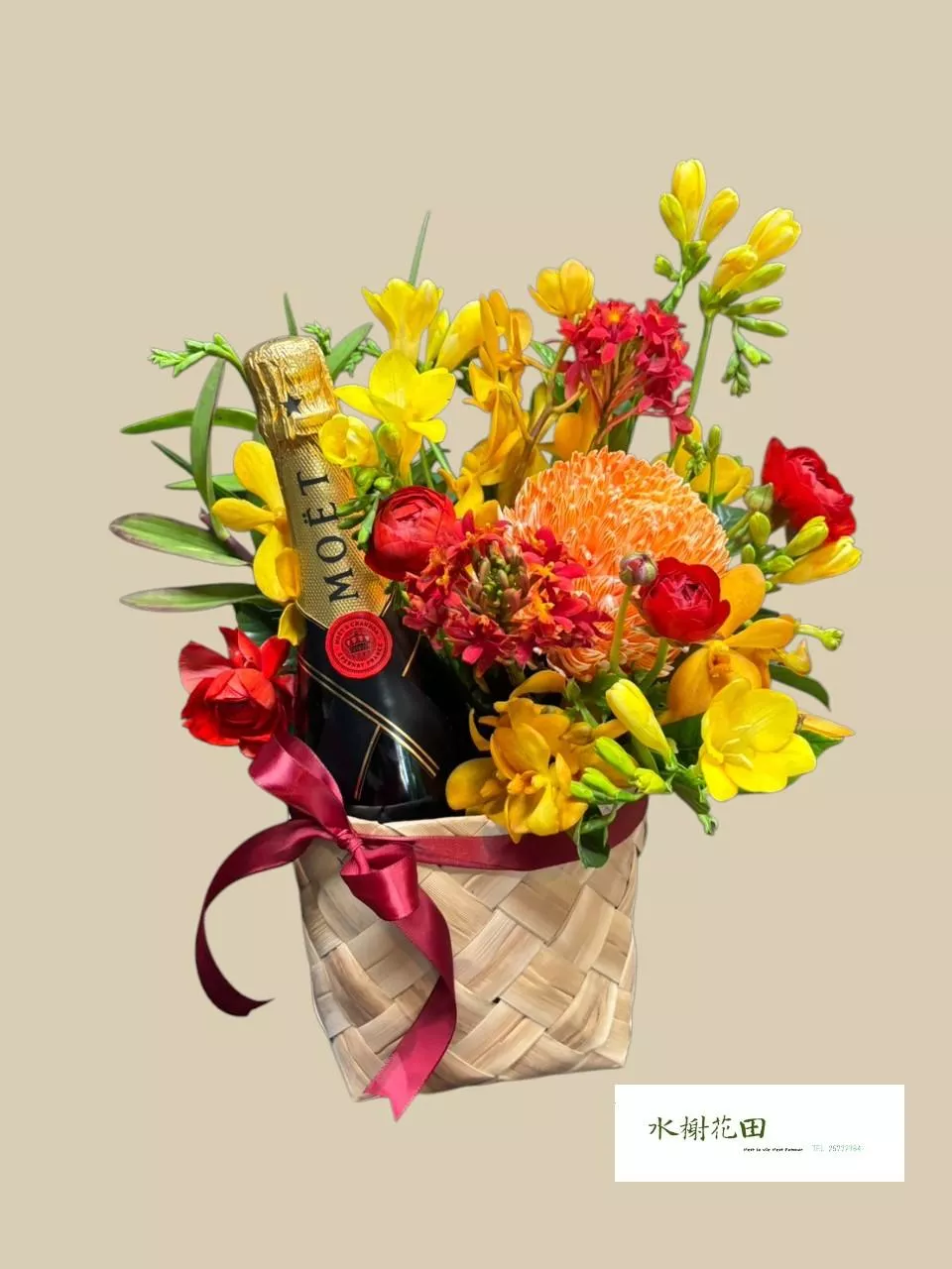 酒瓶花禮《陽光香檳頌》