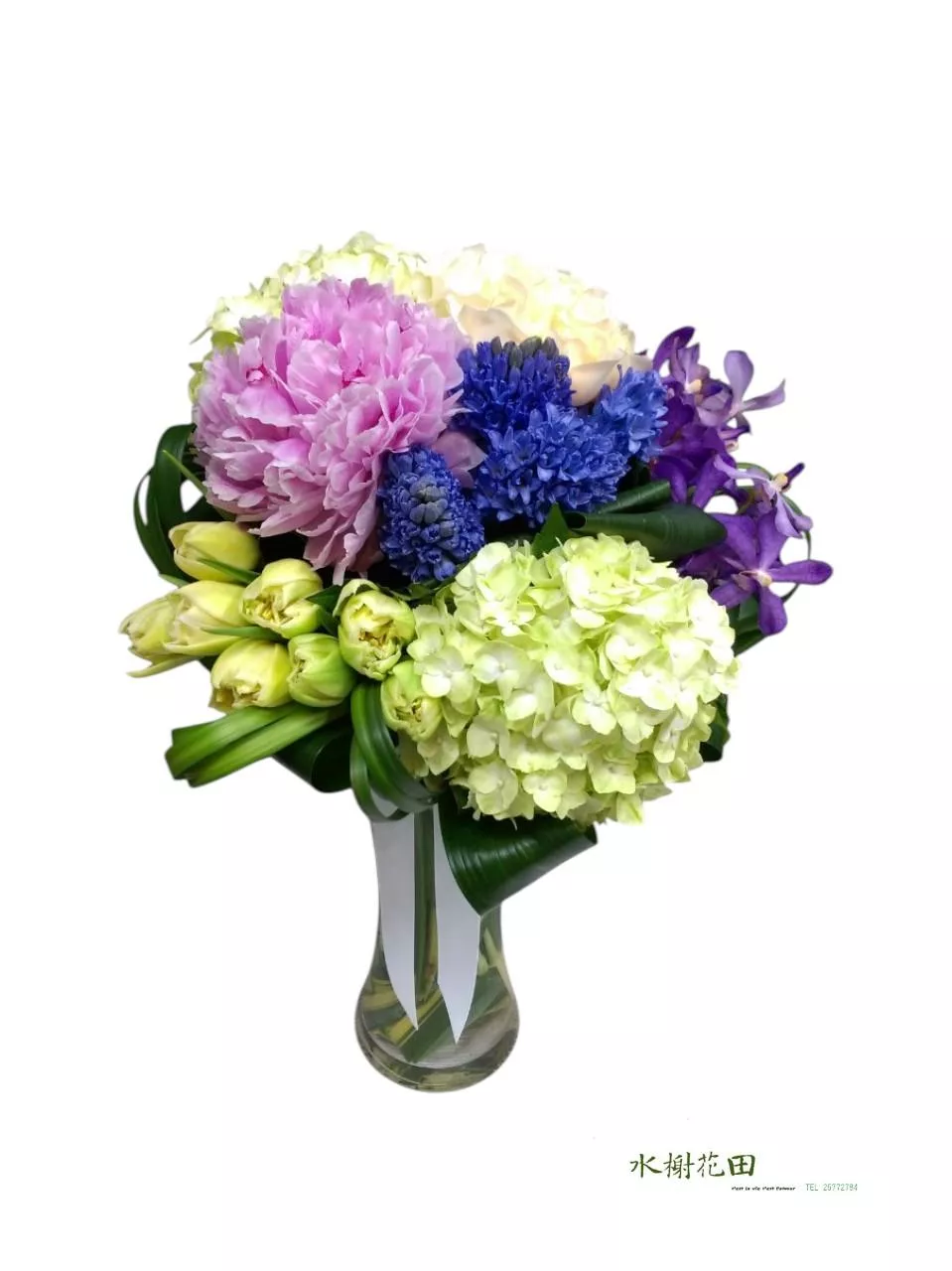 【生日送禮首選】微醺粉紫桌花（附精緻玻璃花瓶）