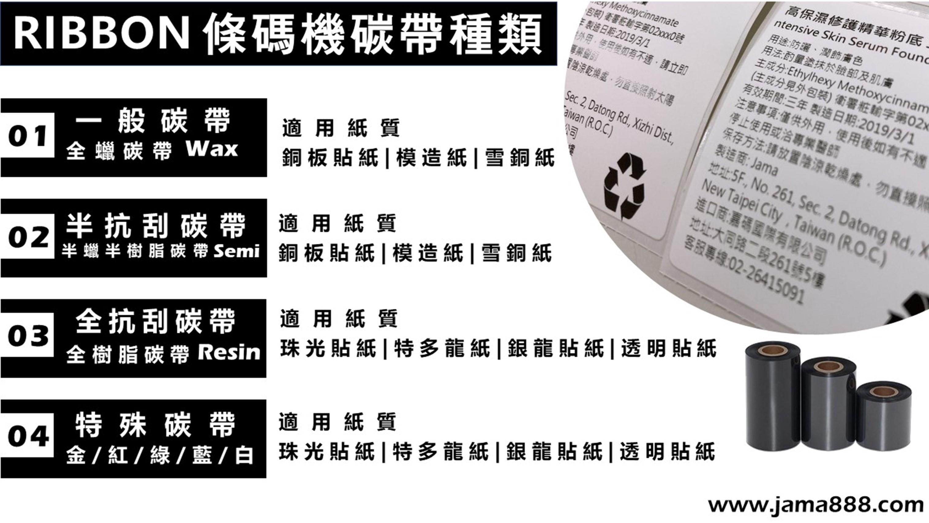 【全蠟碳帶 Wax】【一般碳帶】 (銅板貼紙專用)