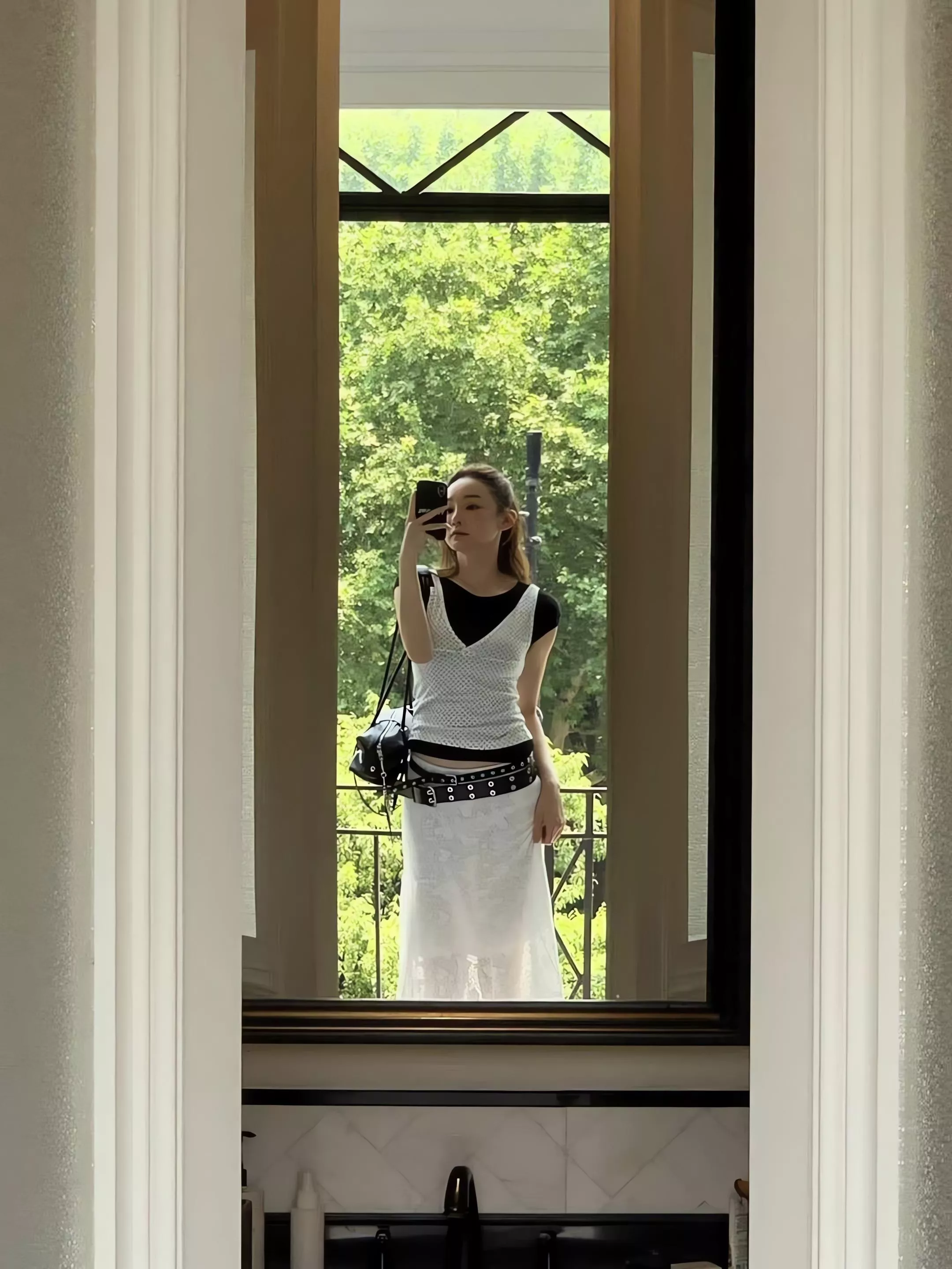 現貨 Tom Girl 真兩件組 羅紋短袖上衣 點點V領背心