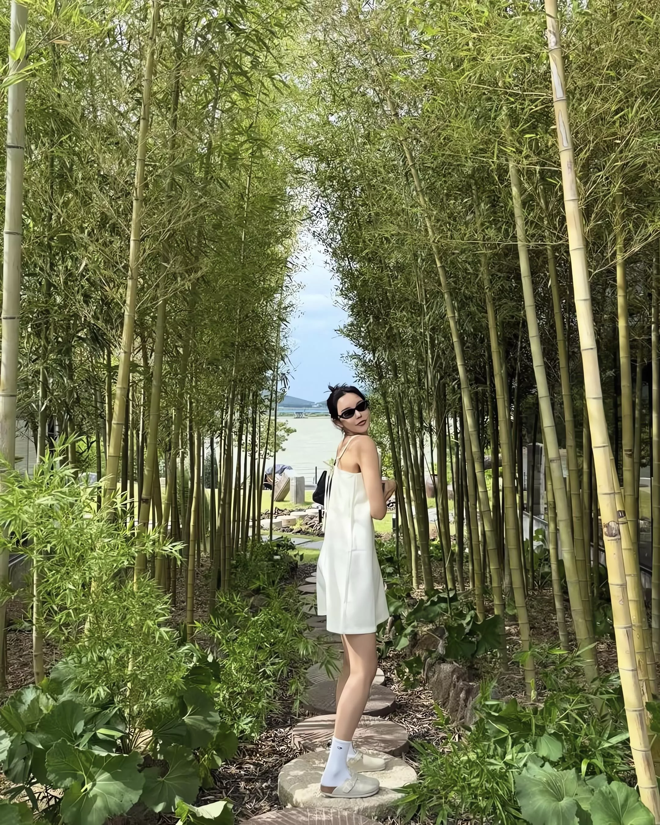 DONTBELATE 方領背綁帶細肩帶洋裝