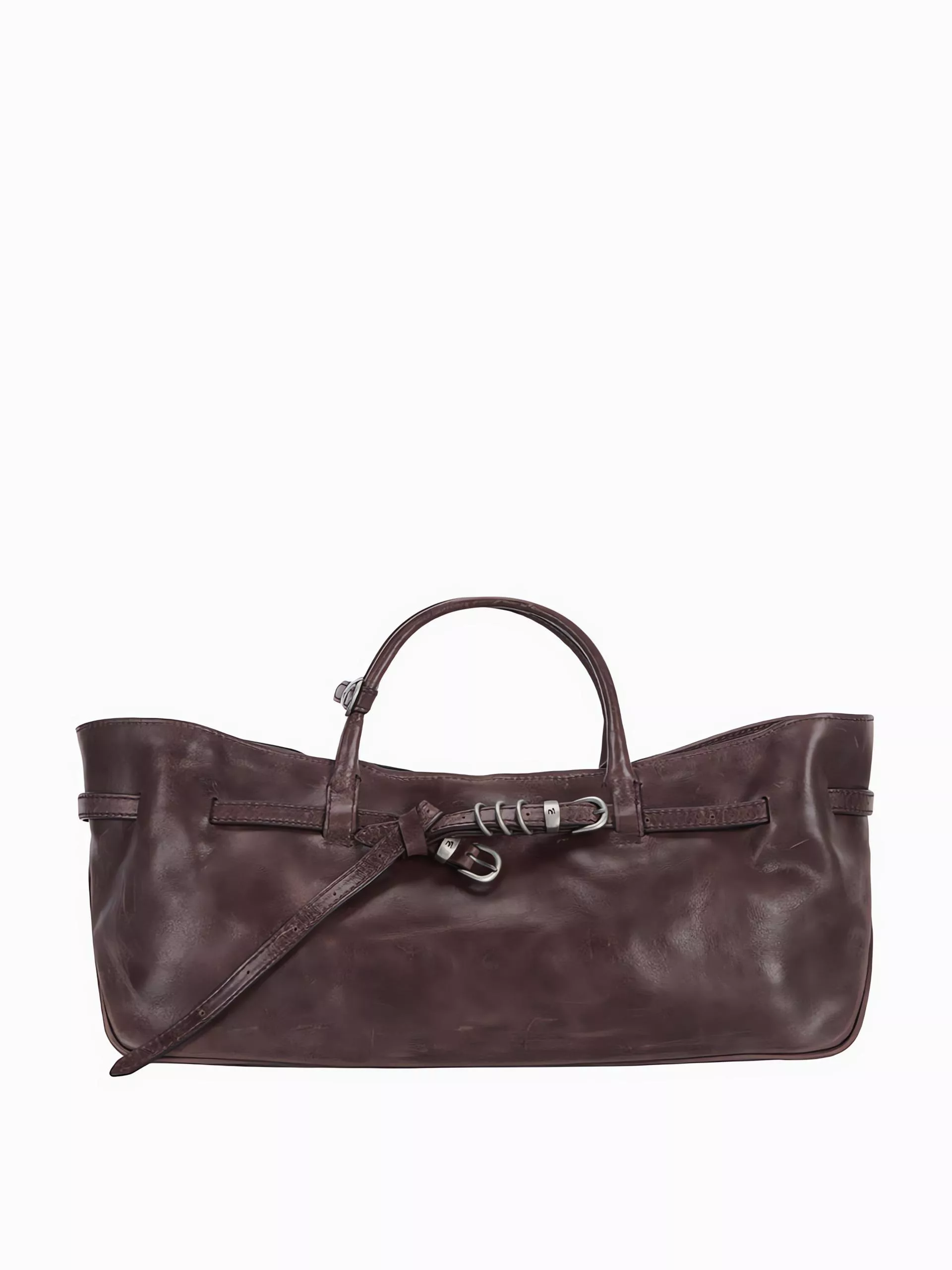 Margesherwood 酒紅光感皮革｜Grandma Used Bag 復古托特