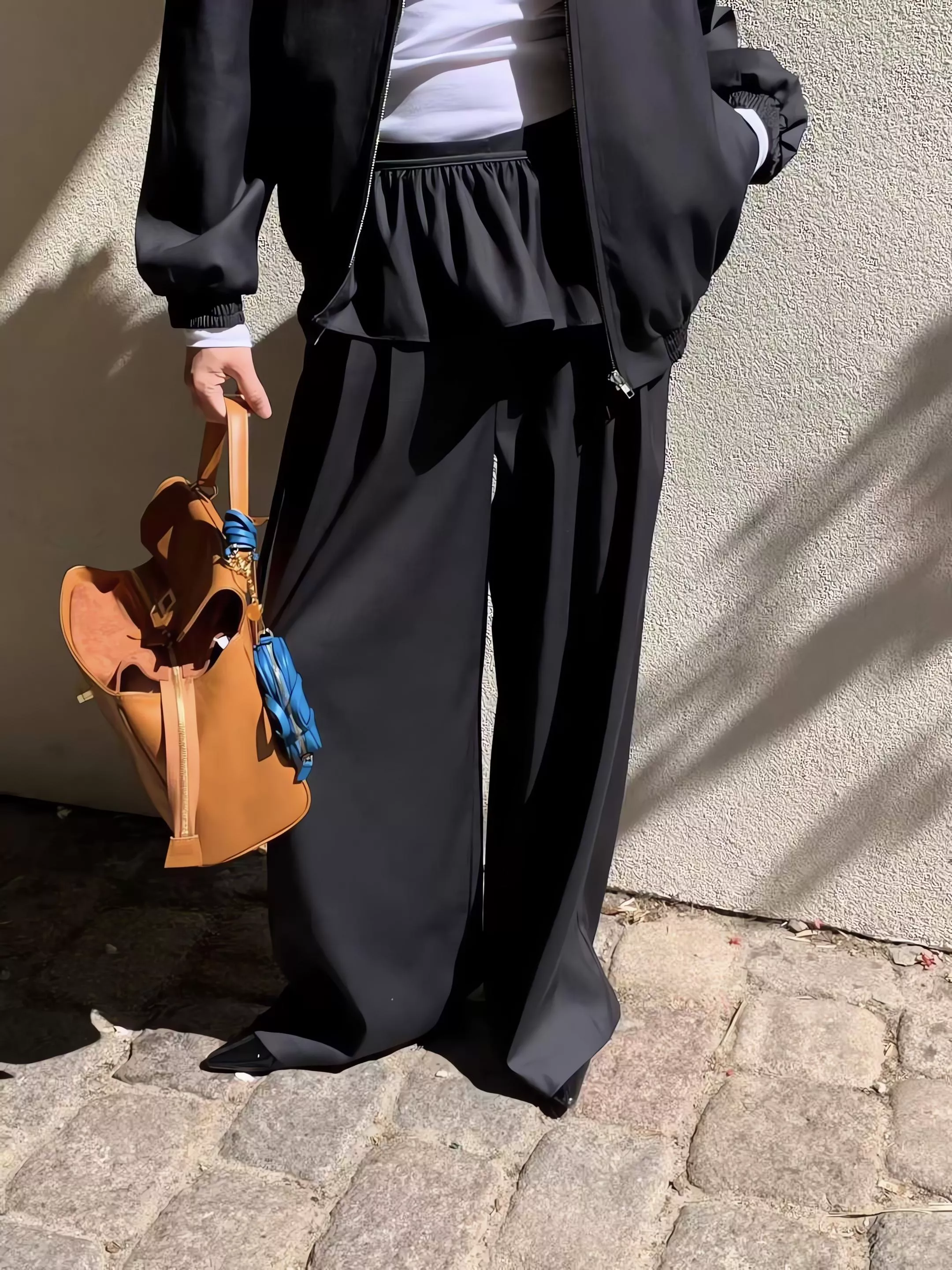 Tom GIrl 可拆荷葉腰綁帶 西裝寬褲 西裝長褲