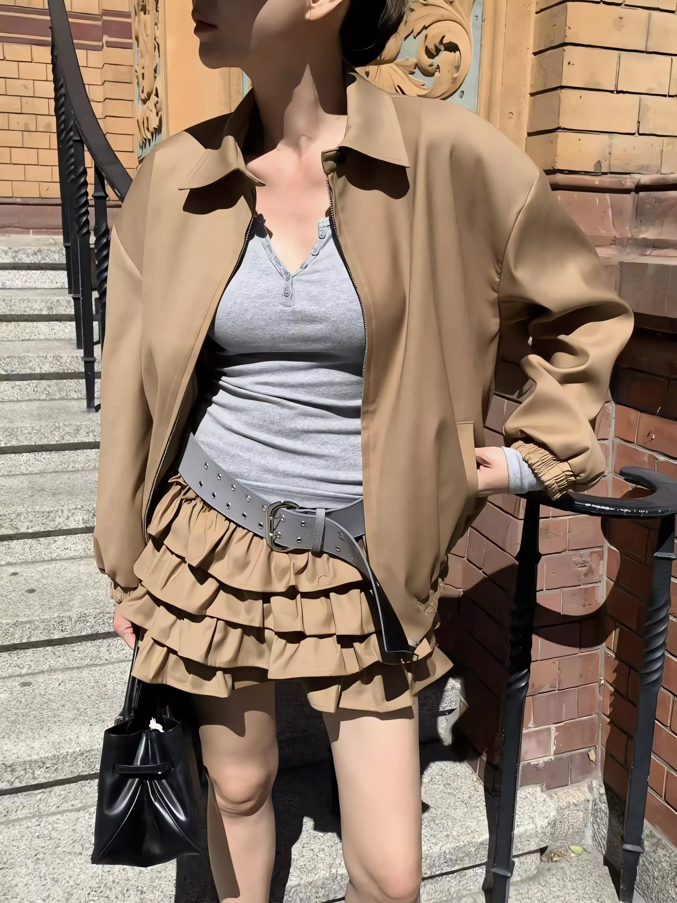 Tom Girl 荷葉邊鬆緊腰短褲裙