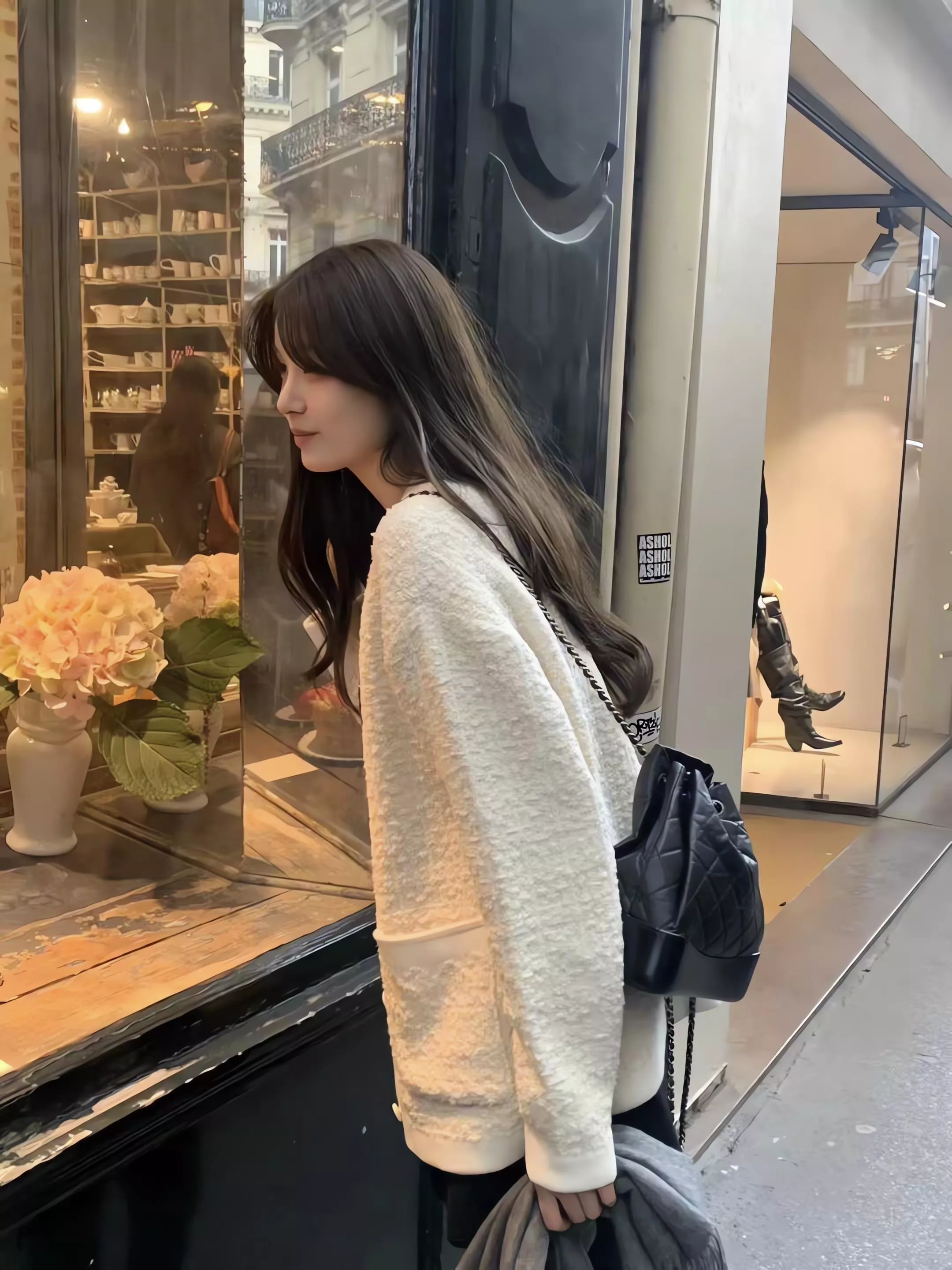 Ounce 小香風粗花呢紋理針織開襟外套