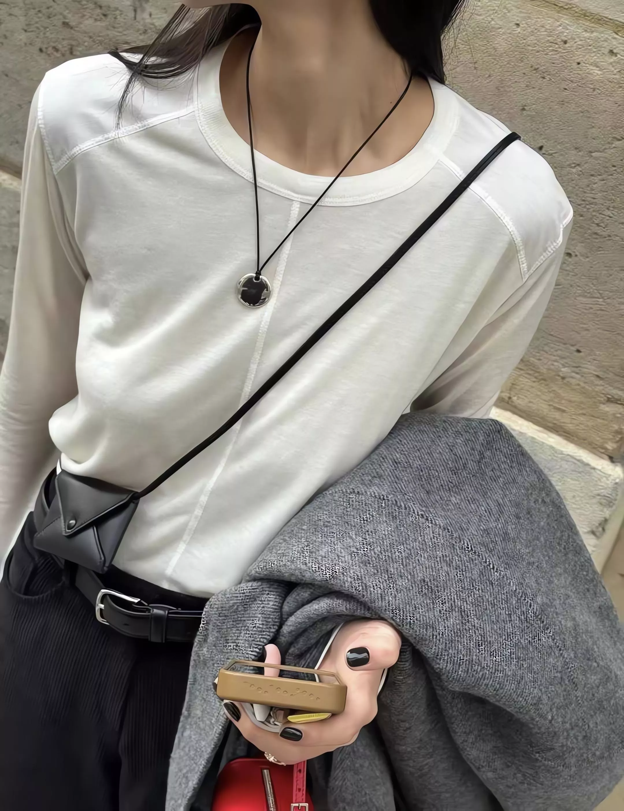 Outfit 簡約設計感 長袖T 打底T