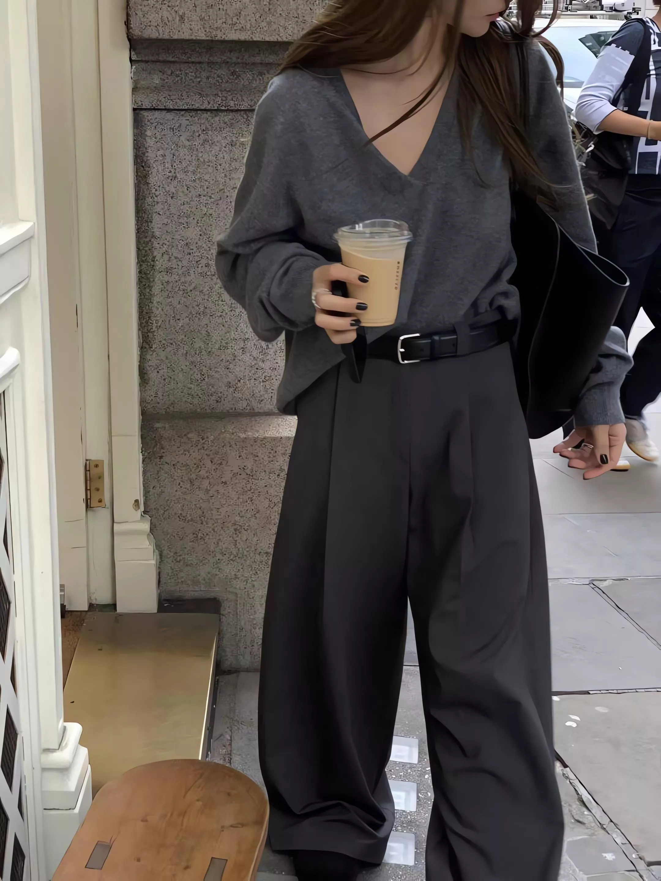 Outfit 壓褶休閒西褲寬褲 西裝褲