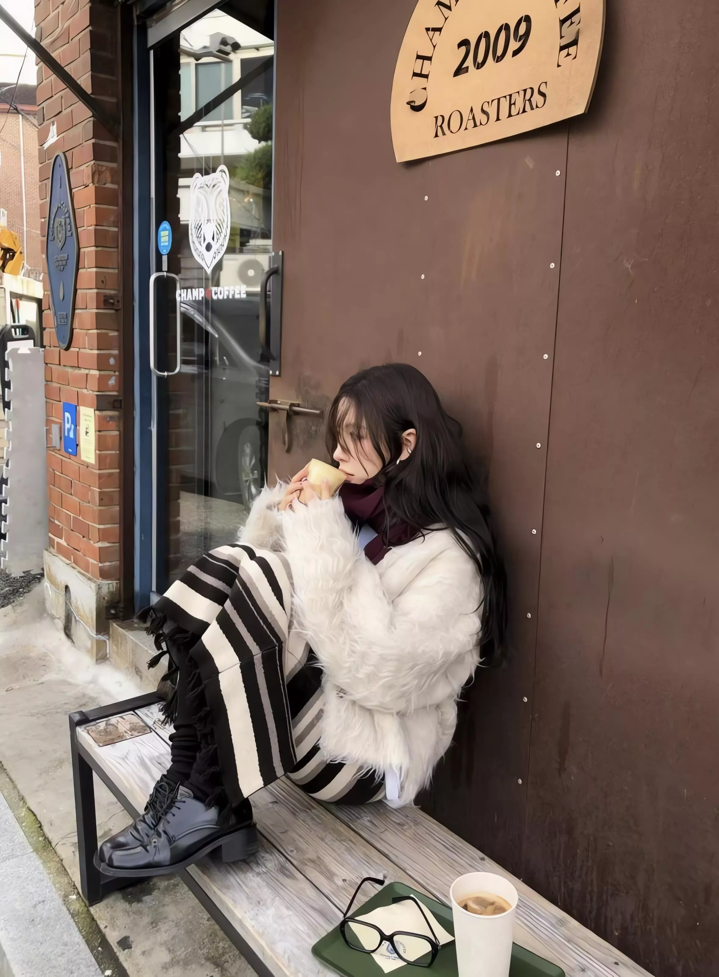 London Flat 羊毛混紡 條紋流蘇針織長裙