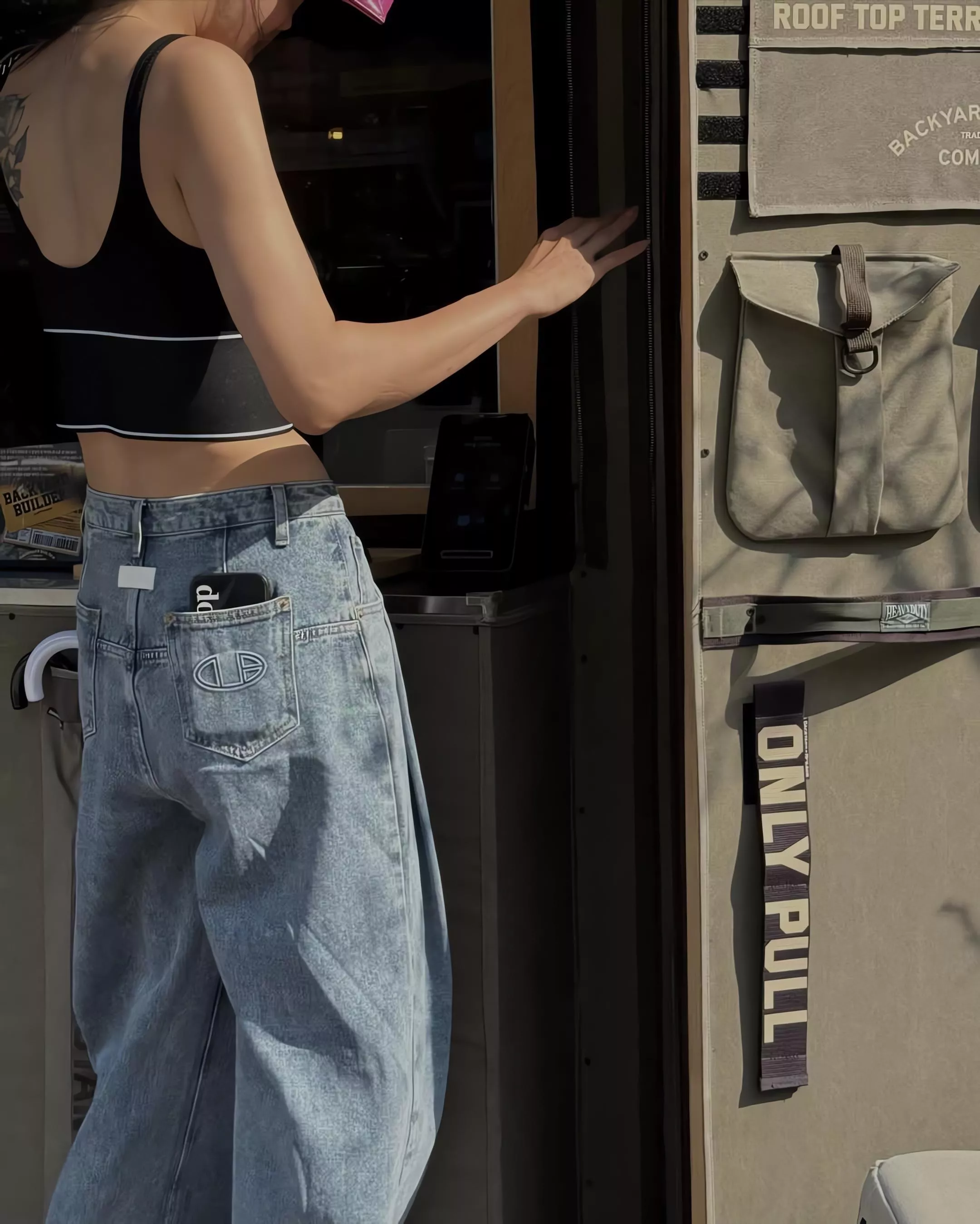 DONTBELATE 梨形身材本命褲 雙摺設計牛仔寬褲