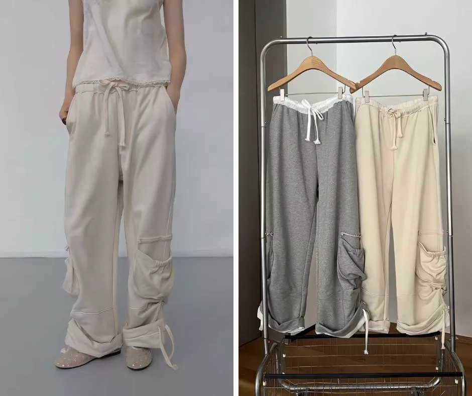 Foundation City Boy風工裝鬆緊休閒長褲褲