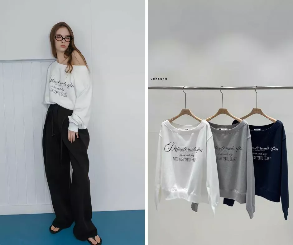 unbound 一字船領簡約草寫字母大學T